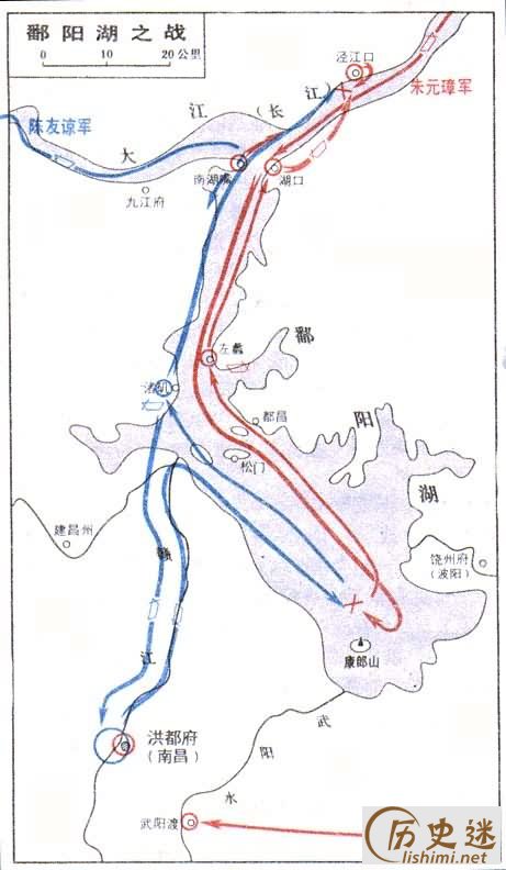 朱元璋鄱阳湖之战经过,朱元璋鄱阳湖之战经过了多少年