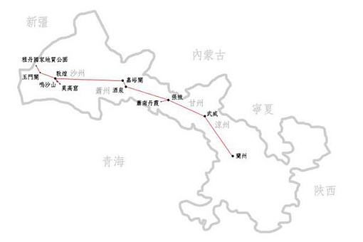 河西走廊高清地图 河西走廊地理位置图