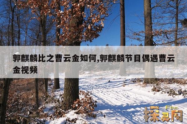 郭麒麟比之曹云金如何,郭麒麟节目偶遇曹云金视频