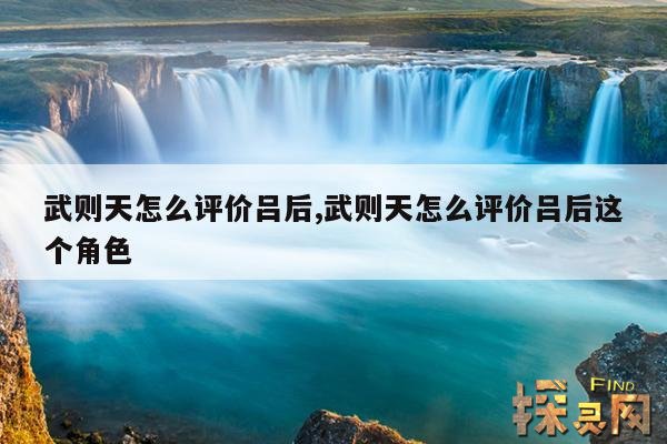 武则天怎么评价吕后,武则天怎么评价吕后这个角色