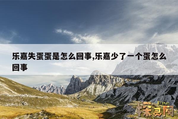 乐嘉失蛋蛋是怎么回事,乐嘉少了一个蛋怎么回事