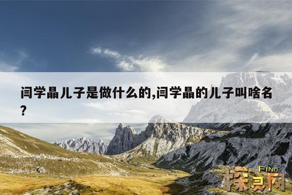 闫学晶儿子是做什么的,闫学晶的儿子叫啥名?