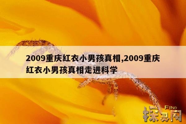 2009重庆红衣小男孩真相,2009重庆红衣小男孩真相走进科学