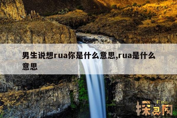 男生说想rua你是什么意思,rua是什么意思