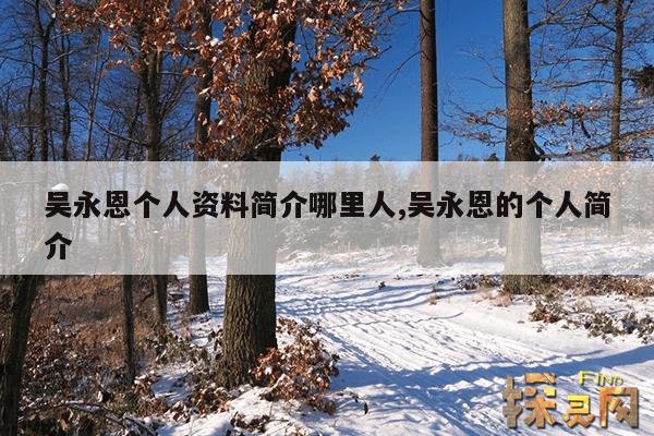 吴永恩个人资料简介哪里人,吴永恩的个人简介