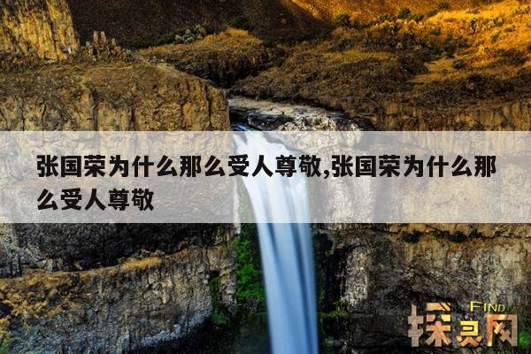 张国荣为什么那么受人尊敬,张国荣为什么那么受人尊敬