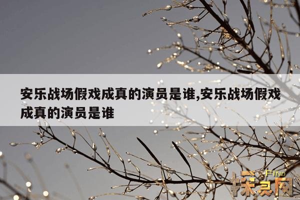 安乐战场假戏成真的演员是谁,安乐战场假戏成真的演员是谁