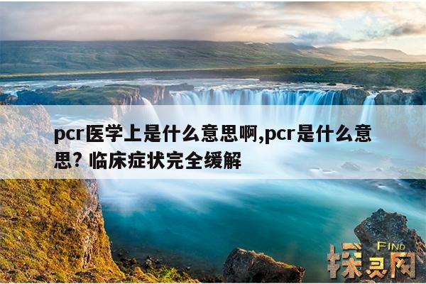 pcr医学上是什么意思啊,pcr是什么意思? 临床症状完全缓解