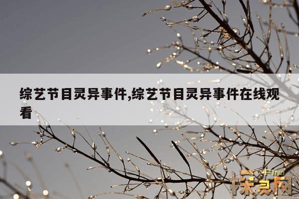 综艺节目灵异事件,综艺节目灵异事件在线观看