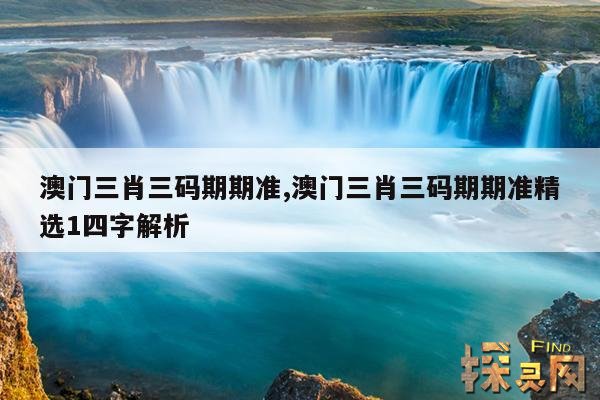 澳门三肖三码期期准,澳门三肖三码期期准精选1四字解析