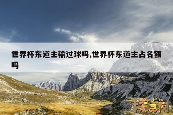 世界杯东道主输过球吗,世界杯东道主占名额吗