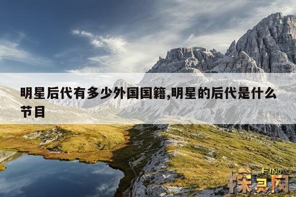 明星后代有多少外国国籍,明星的后代是什么节目